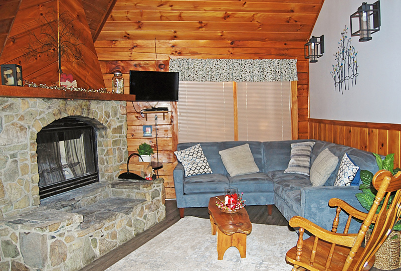 The Phenix Luxury Log Cabin Living Room